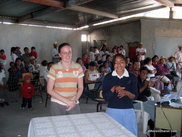 sponsor child and meeting of people in san andreas mexico