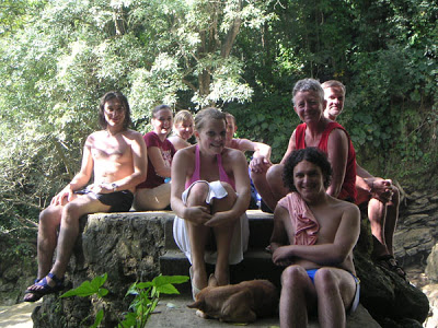 Hanging out at the waterfall