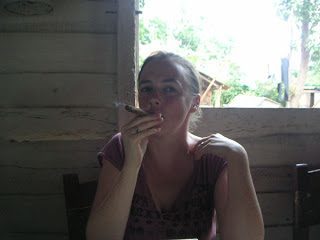smoking a cuban cigar in vinales attraction