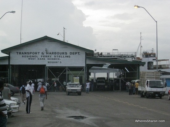 Ferry terminal at Rosignol at Guyana border