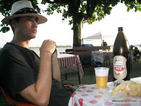 sunset drinks by the suriname river