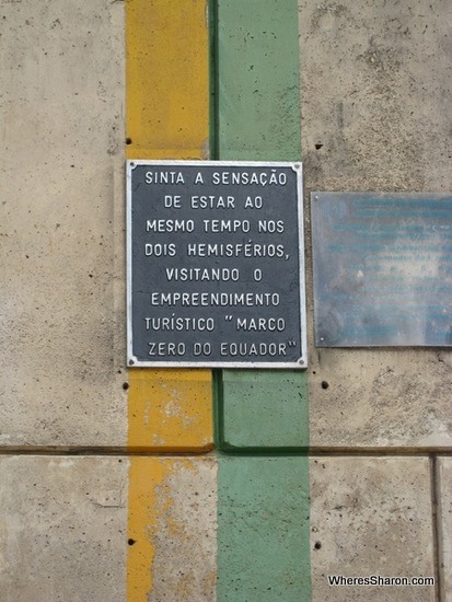 Monument to mark the Equator in Macapa Brazil