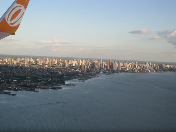 From our plane looking at Belem below and the amazon river