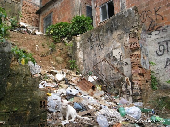 rubbish in Rocinha favela in rio de janeiro