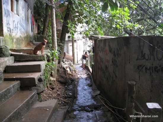 lane way in Rocinha favela in rio de janeiro