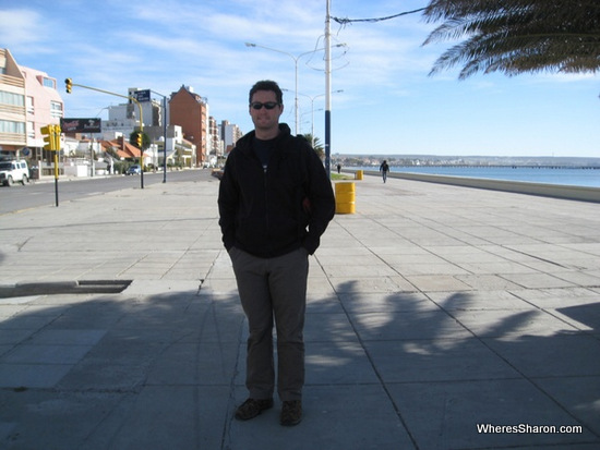 Beach boardwalk in puerto madryn