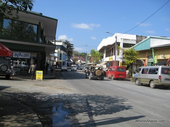 Main drag in Port Vila on a Vanuatu Honeymoon with things to do in Port Vila