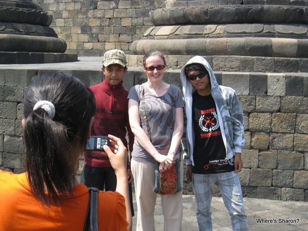 locals taking photos of us in Yogyakarta