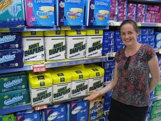 adult diapers on a supermarket shelf in bali