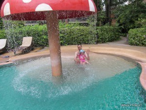 Toddler in pool at kata palm resort