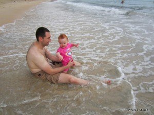 toddler enjoying the water at kata beach