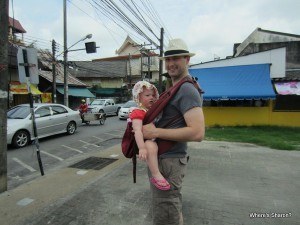 Exploring phuket town with a toddler in the ergo carrier