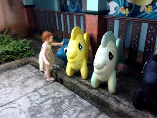 some of the many statues in the gardens of Sampaguita Gardens Resort