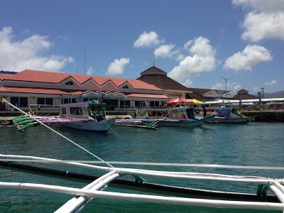 Caticlan pier with boats waiting to go to Boracay philippines