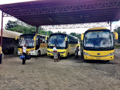 Bus terminal in Roxas City with buses Philippines