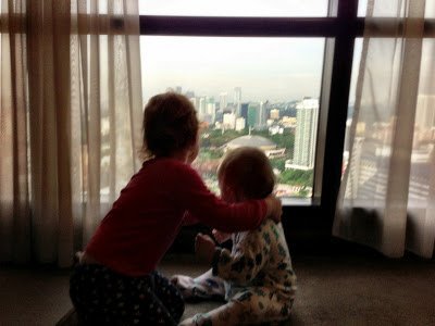 Looking out the window at Berjaya Times Square Hotel