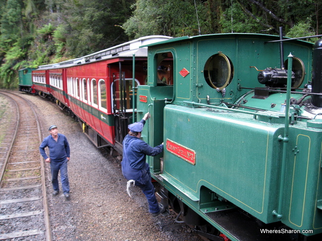 Travelling between Strahan and Queenstown on the West Coast Wilderness Railway