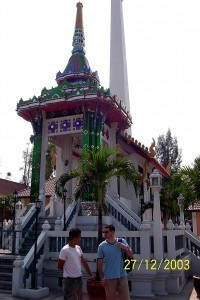 temple in bangkok with man who was part of the gem scam