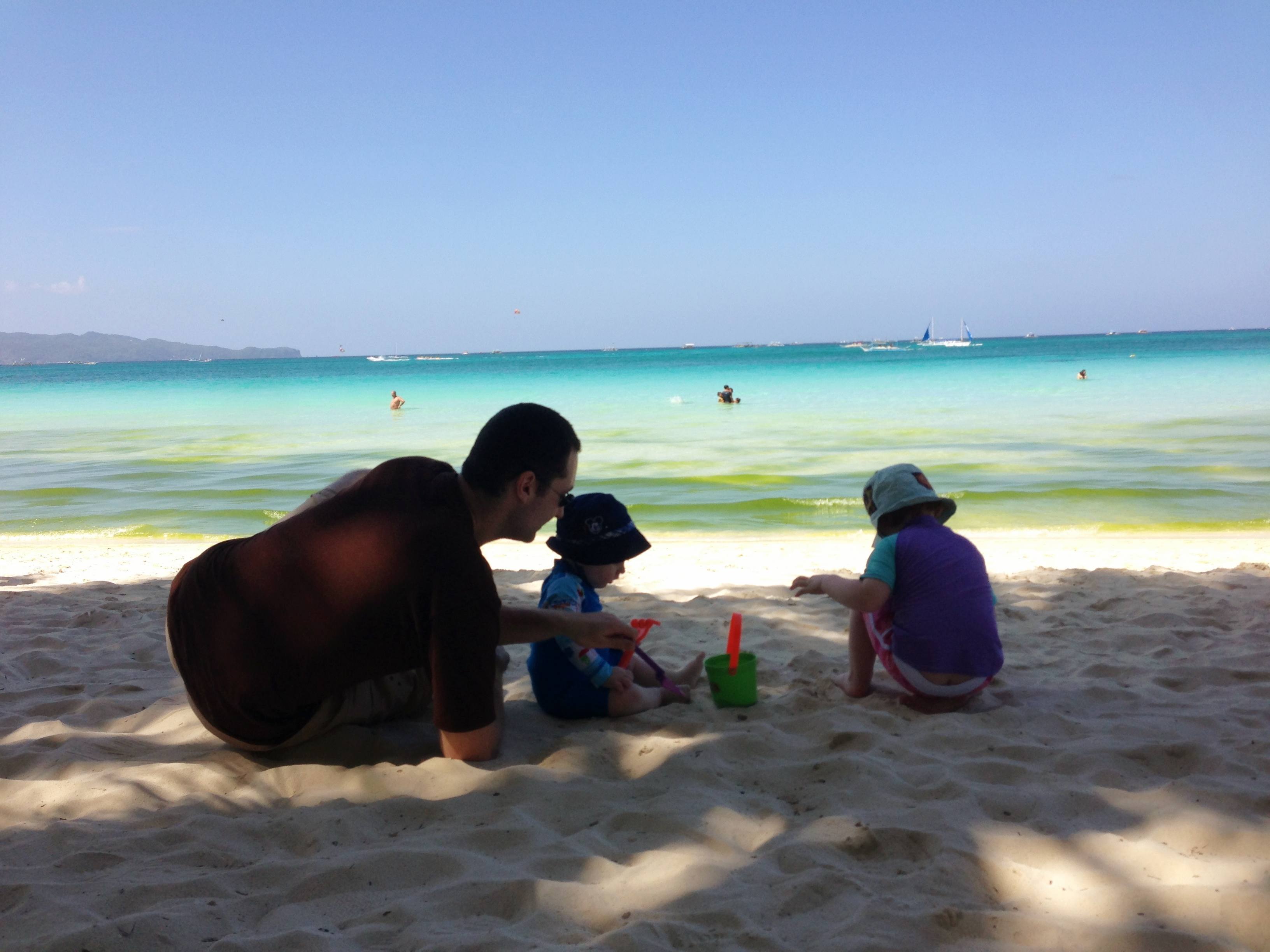 Sitting on the beach at Boracay