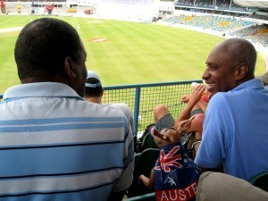 Blow up kangaroo watching West Indies vs Australia cricket test match in barbados