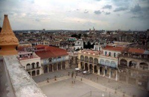 View of town square in Old Havana from Camara Oscura