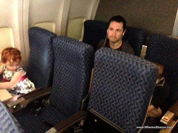 two nearly empty rows in american airlines flight