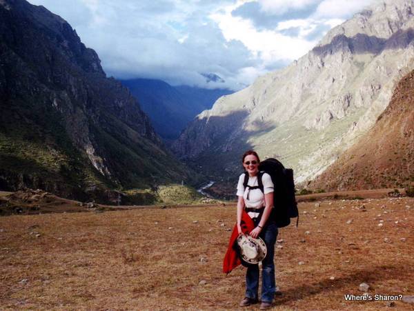 Inca trail with andes mountains