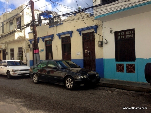 Street in Santo DOmingo with a laundromat