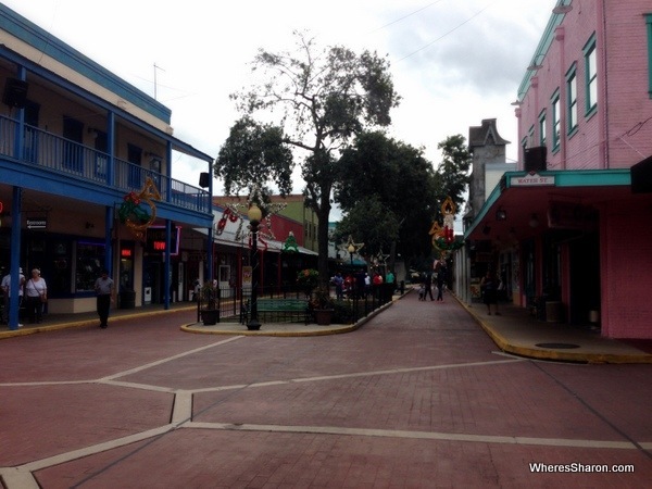 main street of Old Town USA lined with shops