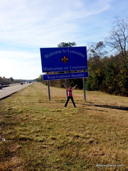 state sign welcoming us to Louisiana