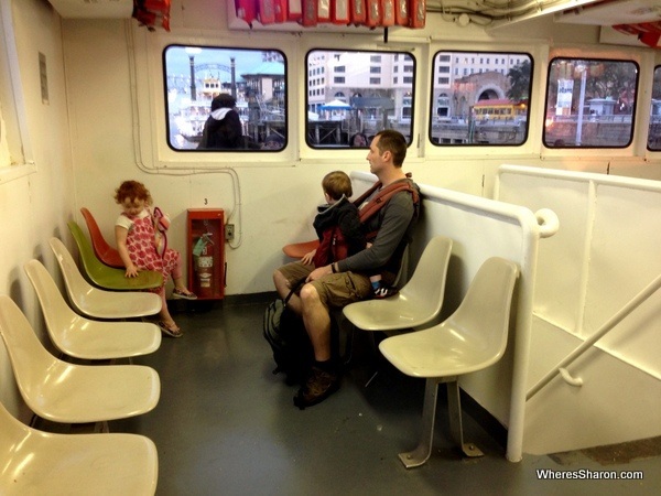 seats inside the Canal Street ferry