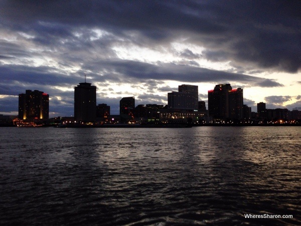 new orleans city skyline in the evening