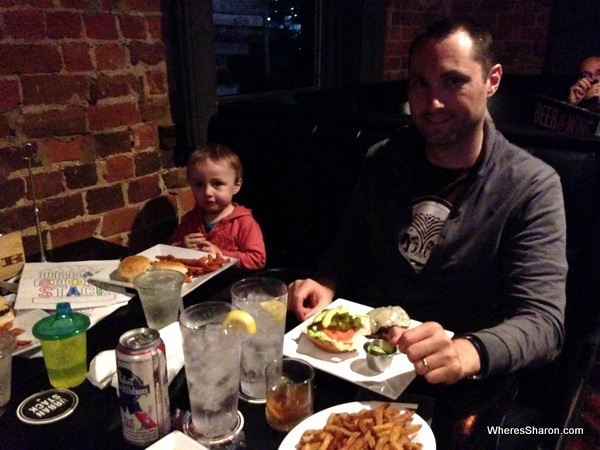 eating burgers and drinks at urban stack chattanooga