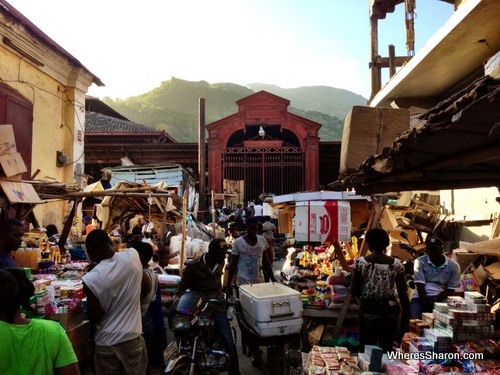 The busy streets around the Marche du Fer Cap-Haitien Haiti