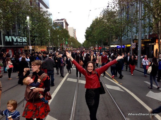 swanston st at white night melbourne