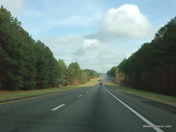 The road from Jackson to Birmingham driving New Orleans to Atlanta