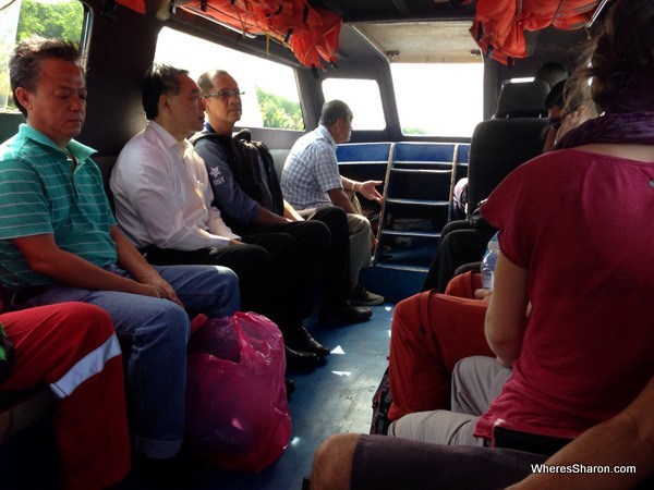 Inside of the speed boat between BSB and Bangar