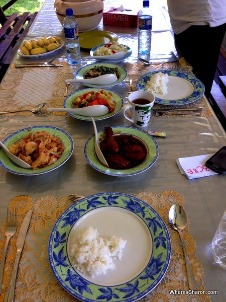 lunch at the brunei rainforest lodge