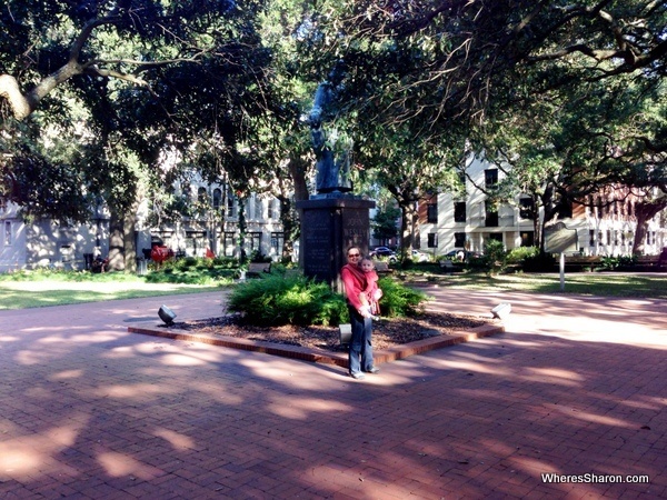 One of many squares while walking through Savannah stopover