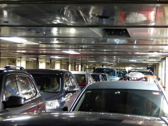 vehicle deck on Spirit of Tasmania