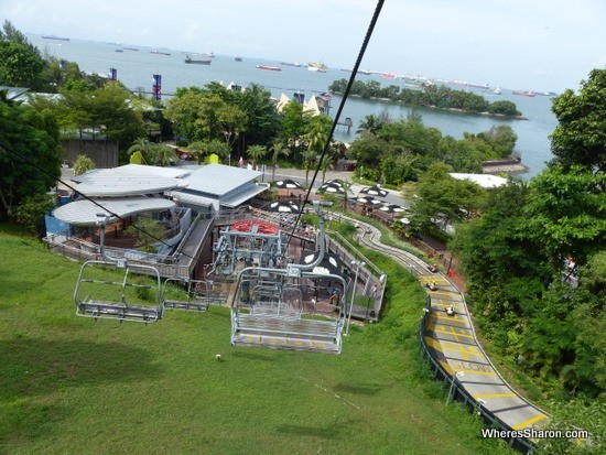 skyline luge and chair lift on sentosa island