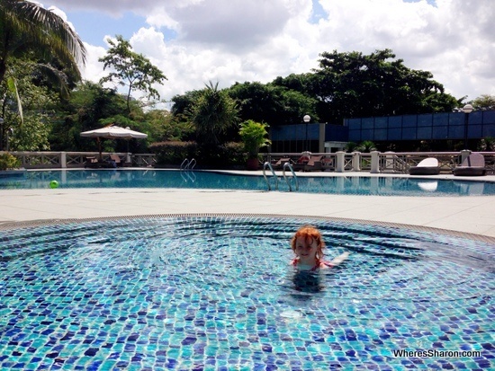 Two of the swimming pools at Hotel Fort Canning