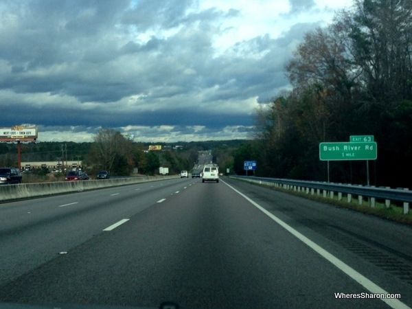 Road on the way to Columbia SC driving from atlanta to miami