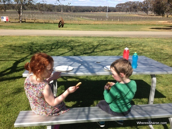 Balgownie winery with kids