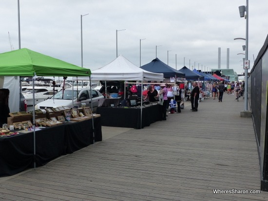 Stalls at Docklands Sunday Market