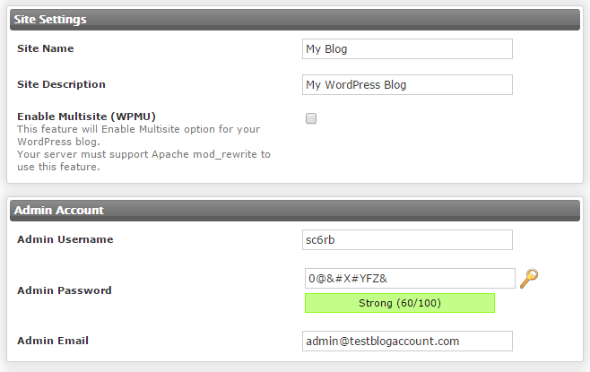 Wordpress Setup settings