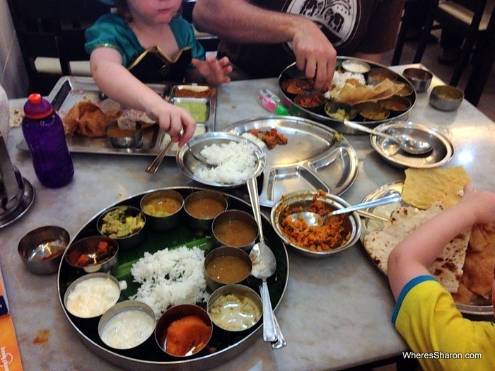 vegetarian feast in little india, kuala lumpur for kids