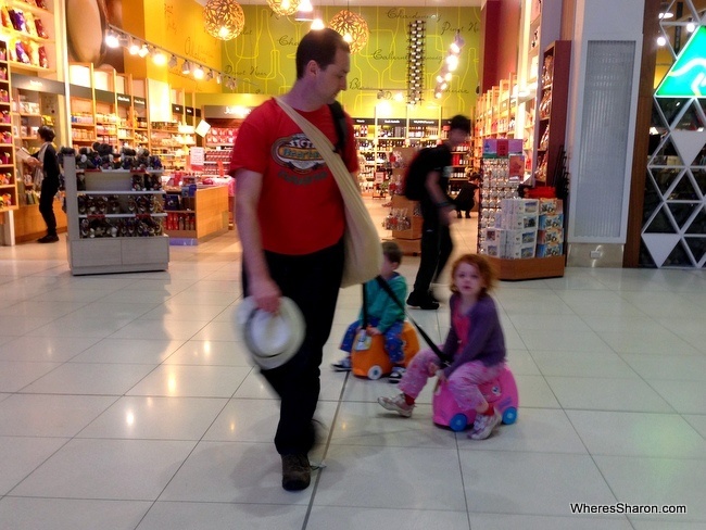 trunki ride on suitcase in airport