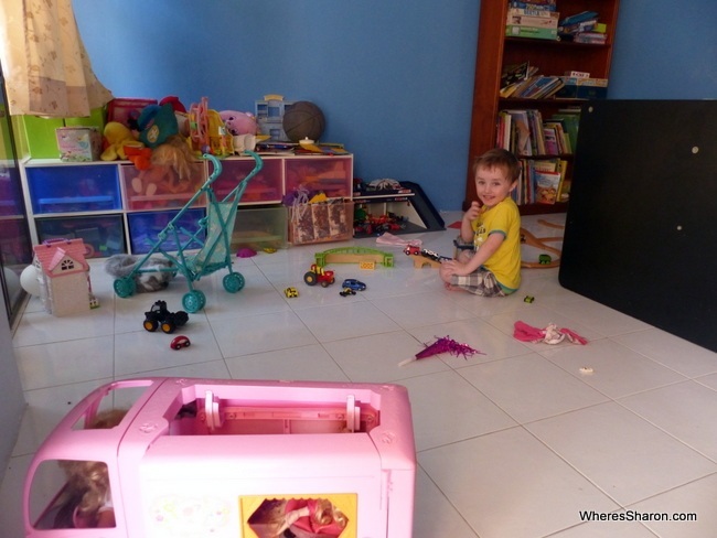 The kids love the toys and the play area that come with the house!