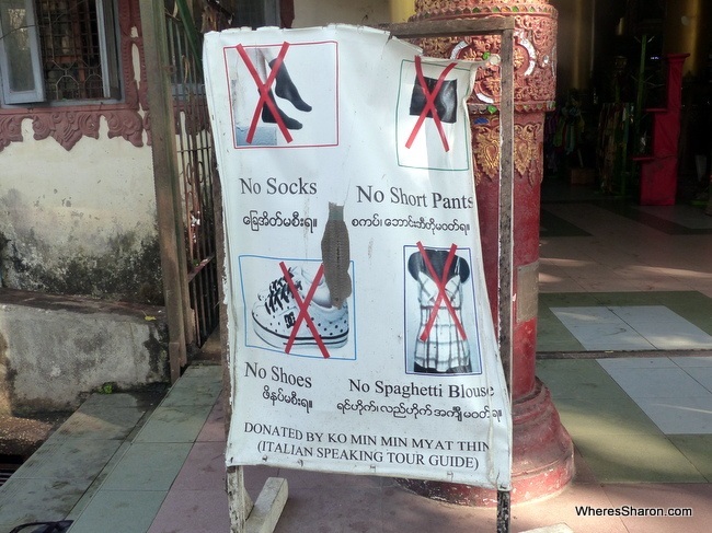 myanmar temple sign what to pack